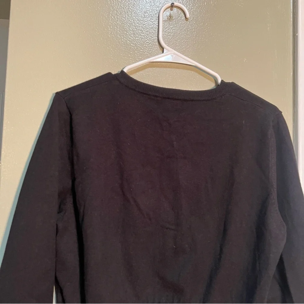 Fashion Nova Women's Plus Size 2X Cardigan Sweater Black Crewneck Cropped Button - Picture 7 of 11